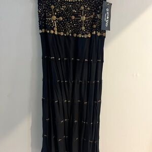 Black and Gold Beaded Maxi Skirt by TOKYO “.